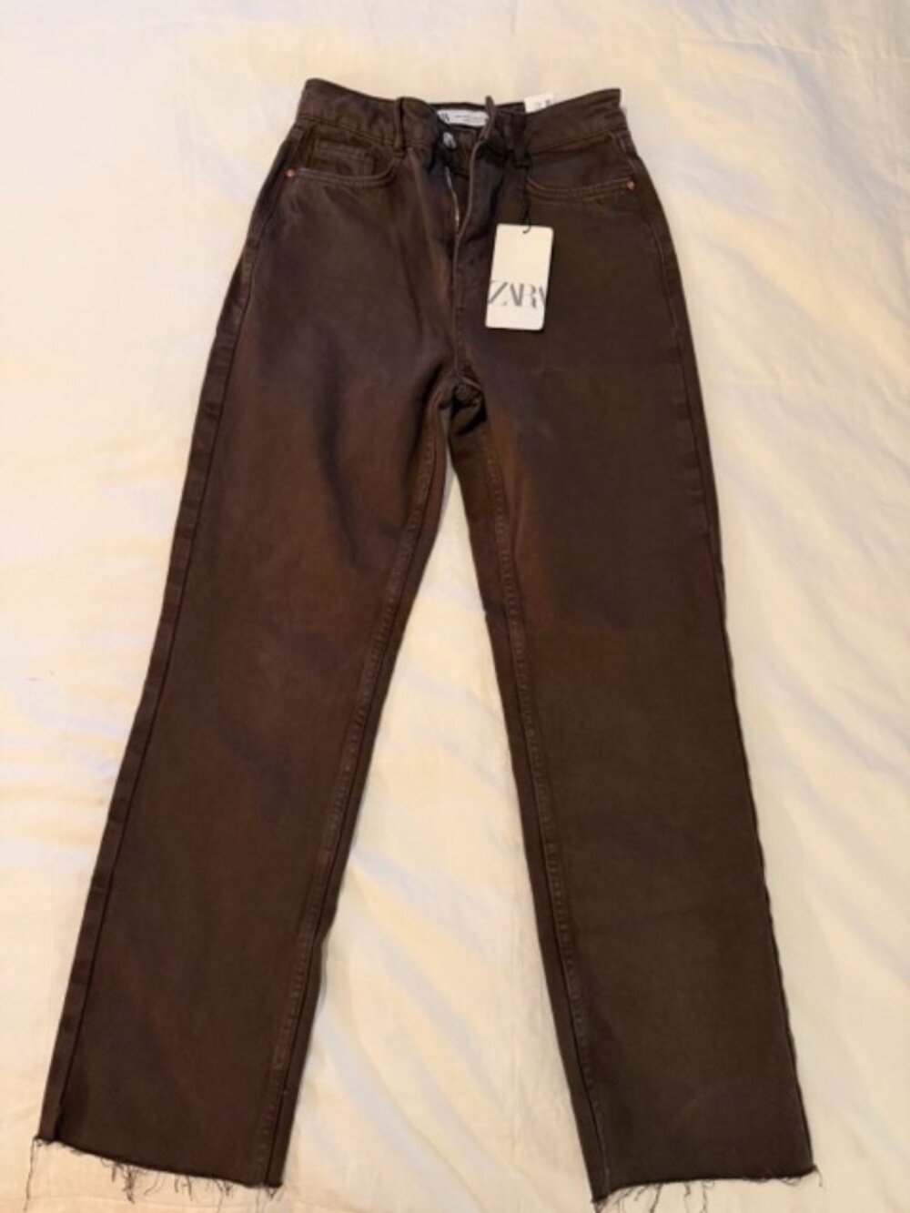 Zara High-Rise Dark Brown Jeans